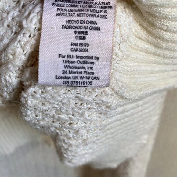 Free People Womens By Your Side Sweater Sz Large Ivory Cowl Neck Boho Soft Girl - Picture 8 of 10